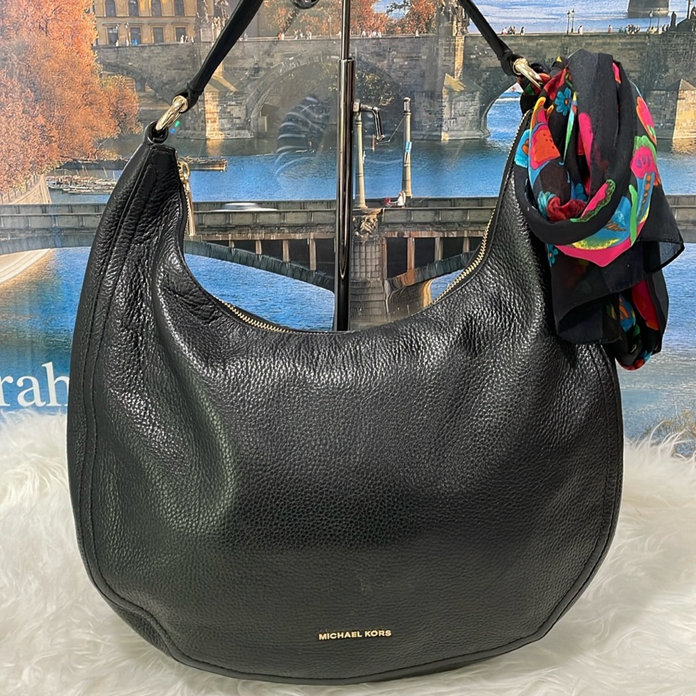 Michael Kors Shoulder Bag. Twilly added for style.